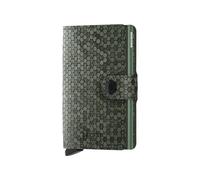 Secrid Cartera de piel, presenta un diseño compacto y espacioso, el mecanismo patentado permite sacar las tarjetas con un simple movimiento, cierre lateral con botón, perfil c, Hexagon Green, Talla