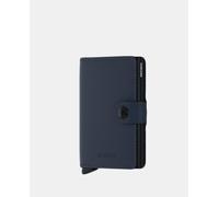 Secrid Cartera mini antirrobo Secrid de piel en azul marino con tarjetero adicional. Azul marino