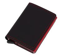Secrid Funda tipo cartera para hombre, 16 mm delgada, Mate - Negro - Rojo, 16 mm Delgado, Vintage