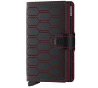Secrid Miniwallet Negro-Rojo, Unisex Adulto, Talla única, Moderno, Negro y Rojo, 9 secciones, 6 ranuras de tarjeta, Poliéster, 1 bolsillo, Botón, Accesorio de viaje - Billetera