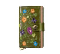 Secrid Premium Collection Miniwallet Stitch Floral - Cartera (10 cm), color verde oliva