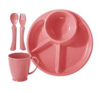 Sectioned Dinner Plate - Child Portion Dishware, Food Separation Bowl, Practical Meal Server | Rounded Edge Spill Reducing Design, Heat Resistant Easy Clean Construction For Homes Travel Living