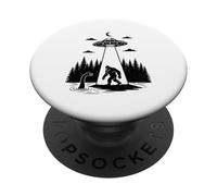 Secuestro alienígena: Bigfoot Loch Ness, Divertido OVNI Sasquatch PopSockets PopGrip Adhesivo