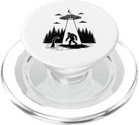Secuestro alienígena: Bigfoot Loch Ness, Divertido OVNI Sasquatch PopSockets PopGrip para MagSafe