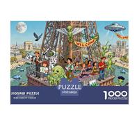Secuestro alienígena Puzzle De Madera Impermeable DIY Puzzles De 1000 Piezas para Adultos Divertido Rompecabezas para Decoración del Hogar