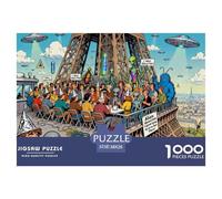 Secuestro alienígena Puzzle De Madera Impermeable Puzzles De 1000 Piezas para Adultos Colorido Rompecabezas para Decoración del Hogar