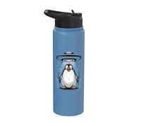 Secuestro de ovnis de pingüino - Teoría divertida de la conspiración alienígena Stainless Steel Insulated Water Bottle