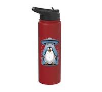 Secuestro de ovnis de pingüino - Teoría divertida de la conspiración alienígena Stainless Steel Insulated Water Bottle