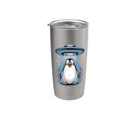 Secuestro de ovnis de pingüino - Teoría divertida de la conspiración alienígena Vaso térmico de acero inoxidable de doble pared