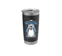 Secuestro de ovnis de pingüino - Teoría divertida de la conspiración alienígena Vaso térmico de acero inoxidable de doble pared
