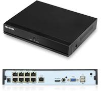 Seculink Grabadora NVR PoE de 8 canales 4K, soporta cámaras IP de 8MP/5MP/4MP/3MP/1080P, grabadora de video en red compatible con ONVIF, alerta de movimiento de acceso remoto Cloud P2P, sin disco duro