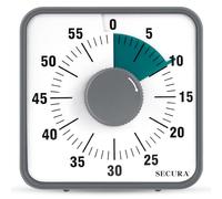 Secura Temporizador Visual de 7.5 Pulgadas, Temporizador Visual de Cuenta Regresiva de 60 Minutos para niños y Adultos, Herramienta mecánica Duradera de gestión del Tiempo (Verde Oscuro)