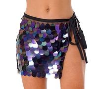 Securado De Lanzada Skird Bedy Dance Hip Bufand Fiting De Lentejuelas Corturas De Falda Fringe Rave Party Dance Performance para Mujeres Chicas