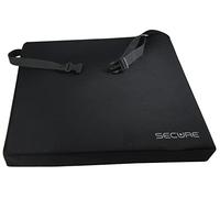 Secure Gel Foam Seat Cushion With Safety Strap for Wheelchairs and Chairs, Black - 18" x 16" x 3" - One Year Warranty