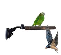Secure Grip Bird Window Perch, Suction Cup Parrot Stand Toy, Interactive Movable Training Perch with Stable Mount, Smooth Comfort Foot Rest, Cage Travel Bath, Indoor Outdoor Bird Use