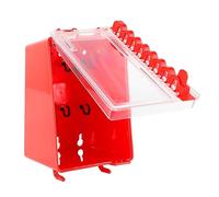 Secure Key Box 8 Hole Positions Hanging Key Lockout Tagout Group Lock Box Cabinet Wall Mount Lockbox with Transparent Panel for Lock Out Tag Out Station