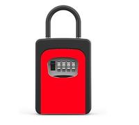 Secure Key Sto Box - Caja impermeable de 4 dígitos combinada, grillete extraíble, ideal para uso doméstico y exterior, bienes raíces y hormigas (rojo)