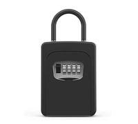 Secure Key Sto Box - Cerradura combinada impermeable de 4 dígitos con grillete extraíble, ideal para el hogar, al aire libre, bienes raíces y hormigas (negro)