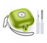 Secure Lock - Funda amarilla transparente compatible con Beats Fit Pro, silicona + PC para Beats Fit Pro con kit de limpieza, llavero/accesorios de cordón, protector completo Beat Fit Pro auriculares