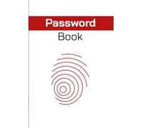 Secure Password Book | Red Lock & Fingerprint Cover | A-Z Organizer: | 6x9 | 120 Pages | Track Login Info, Usernames, and Passwords | Privacy Protection Design