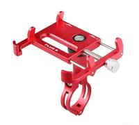 Secure Plus6 Soporte para teléfono, diseño giratorio para navegación, construcción de aleación de aluminio, función antirrobo para bicicletas (rojo)