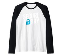 Secure Sorry Candado Violación de Datos Seguridad Cibernética Humor Camiseta Manga Raglan