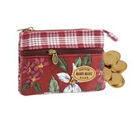 Secure Zipper Pouch, Travel Coin Purse, 4.72 Inches Wallet with Slimness, Canvas Fabric Money Bag, Boho Floral Card Holder, Kids Handbag for Outdoor Trips Activities Backpacks School Camping Vacations