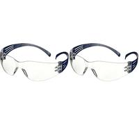 Securefit 3M 100 Gafas de seguridad, montura azul, recubrimiento antirrayaduras/antiempañante, lente incolora, SF101AF-BLU-EU, 20/caja (Paquete de 2)
