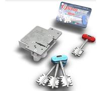 SECUREMME Corazón de repuesto doble mapa antipicking derecho 3 llaves + 1 de buzón, antimanipulación, longitud total llave 95 mm para cerraduras serie 25