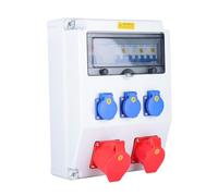 Securex Caja de Astillero Cuadro Eléctrico de Obra Trifásico 400V, Cuadro de Distribución Eléctrica Industrial con Interruptor Diferencial 63A, Tomas Industriales 16A y 32A