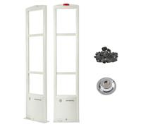 Secureyvill Alarma Antirobo de Antena 8,2 MHz | Torre de Seguridad RF con 100 Etiquetas y Accesorios Completos | Ideal para Supermercados, Tiendas de Ropa y Juguetes