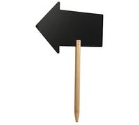 SECURIT Letrero de Pizarra con Forma de Flecha, 73 x 45 x 3 cm, Madera, Negro, 670(H) x 500(W) x 20(D) mm