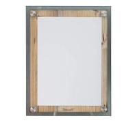 SECURIT - Expositor Glass Star A4 - Roble - 28 x 37 x 3 cm | Montaje en Poste o Pared - Borde de Acero Inoxidable