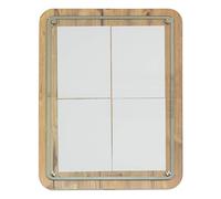 SECURIT - Expositor Glass Star A4 - Roble - 68,5 x 53 x 5,5 cm | Montaje en Poste o Pared - Borde de Acero Inoxidable