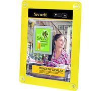 Securit - Marco expositor para ventana (tamaño A4), color amarillo