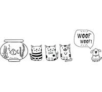 SECURIT - Mascotas Tema Ventana Plantillas Incluye Marcador de Tiza, Color Blanco, A3 Tamaño, Juego de 3