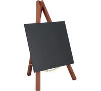 SECURIT - Mini Pizarra de Mesa con Trípode Lacado - 24 x 15 cm - Caoba