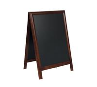 SECURIT - Pizarra con caballete de Madera de Caucho Lacado "Deluxe" - Pizarra para Rotulador de Tiza Líquida - Restaurante, Bar, Cafetería, Tienda - 55 x 85 cm - Color Nogal