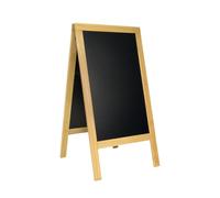 SECURIT - Pizarra con caballete de Madera de Caucho Lacado "Deluxe" - Pizarra para Rotulador de Tiza Líquida - Restaurante, Bar, Cafetería, Tienda - 75 x 135 cm - Color Natural