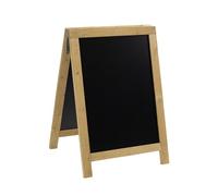 SECURIT - Pizarra con Caballete Doble Cara de Madera de Haya "Natural" - Pizarra para Rotulador de Tiza Líquida - Restaurante, Bar, Cafetería, Tienda - 54,5 x 80 cm - Color Natural