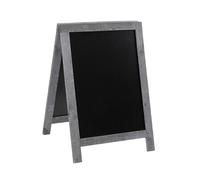 SECURIT - Pizarra con Caballete Doble Cara de Madera de Haya "Natural" - Pizarra para Rotulador de Tiza Líquida - Restaurante, Bar, Cafetería, Tienda - 54,5 x 80 cm - Color Gris