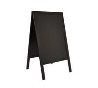 SECURIT - Pizarra con caballete en Madera de Pino "Woody" - Pizarra para Rotulador de Tiza Líquida - Restaurante, Bar, Cafetería Tienda - 69 x 120 cm - Negro