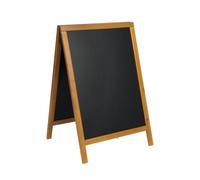 SECURIT - Pizarra con caballete en Madera de Pino "Woody" - Pizarra para Rotulador de Tiza Líquida - Restaurante, Bar, Cafetería Tienda - 55 x 85 cm - Color teca