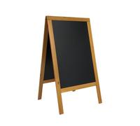 SECURIT - Pizarra con caballete en Madera de Pino "Woody" - Pizarra para Rotulador de Tiza Líquida - Restaurante, Bar, Cafetería Tienda - 69 x 125 cm - Color teca