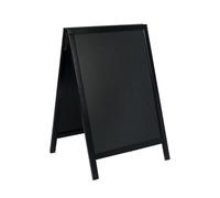 SECURIT - Pizarra con caballete en Madera de Pino "Woody" - Pizarra para Rotulador de Tiza Líquida - Restaurante, Bar, Cafetería Tienda - 55 x 85 cm - Negro