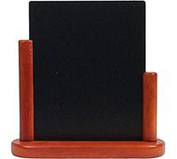 SECURIT - Pizarra de Mesa - Pizarra Portamenús de Doble Cara - Acabado Madera de Haya Lacada - Café, Bar, Restaurante - 15 x 21 cm - Color Caoba
