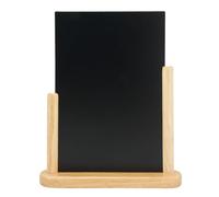 SECURIT - Pizarra de Mesa - Pizarra Portamenús de Doble Cara - Acabado Madera de Haya Lacada - Café, Bar, Restaurante - 21 x 30 cm - Color Haya