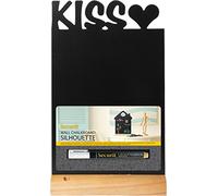 SECURIT - Pizarra diseño de silueta de corazón y texto "kiss"