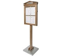 SECURIT - Pizarra LED rústico Pantalla de información/Post/Base para Montaje en Pared, Madera de Caoba, 53 x 175 x 40 cm