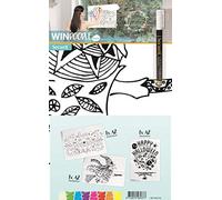 SECURIT Plantillas para Ventana, Incluye Marcador de Tiza - A2 - Juego de 3 - temática de Halloween, Papel, Blanco, 59.4 x 42 x 0.5 cm